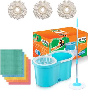 Pranay's Kleanup Sponge Wipe, Spin Mop Bucket, Pocha,Magic Mop 3Refill for Wet-Dry Floor Cleaning Sponge Wipe