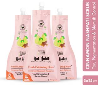 Nat Habit Cinnamon Nashpati Mura (FaceScrub) For Tan Pigmentation & blemish (Pack of 3) Scrub