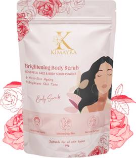 KIMAYRA Rose Petal Face & Body Scrub Powder/Bathing Scrub Powder for Brightening Skin - Scrub