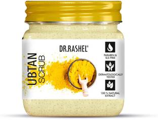 DR.RASHEL Ubtan Scrub For Face & Body with Sandal, Saffron & Turmeric | Tan Removal Scrub