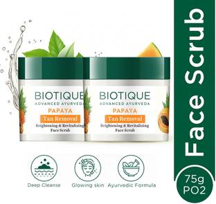 BIOTIQUE Bio Papaya Revitalizing Tan-removal-Pack of 2 Scrub