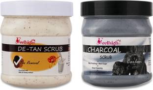 feelhigh De-tan tan Removal Scrub-500ml & Charcoal Scrub500ml -SKin care products Scrub