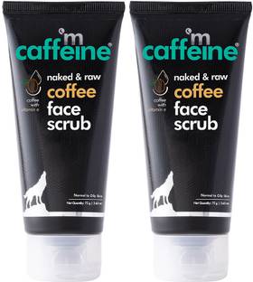 mCaffeine Face Scrub for D Tan, Helps in Skin Brightening, Remove Blackheads - Pack of 2 Scrub