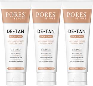 PORES BE PURE De-Tan Face Scrub | Blackhead, Tan Removal & Healthy Soft Smooth Skin | Scrub