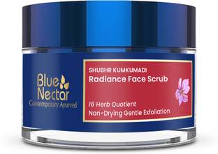 Blue Nectar Ayurvedic Brightening Face Scrub for Women with Kumkumadi Face Glowing Oil Scrub