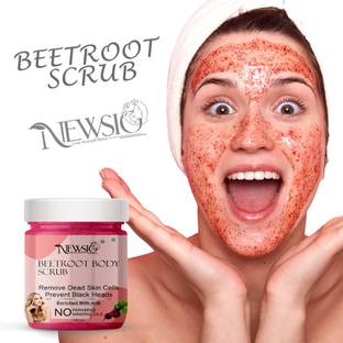 Newsio Beetroot Exfoliating Body Scrub | Enriched for Tan Removal, Exfoliate Dead Skin Scrub