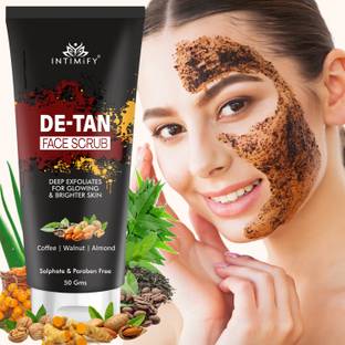 INTIMIFY De-Tan Face Scrub, Face Whitening, Skin Brightening, Blackheads & Tan Removal Scrub