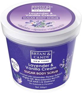 Bryan & Candy Lavender & Vanilla Sugar Body Scrub PH 5.5 For Tan Removal & Exfoliation Scrub