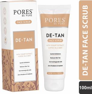 PORES BE PURE De-Tan Face Scrub | Blackhead, Tan Removal & Healthy Soft Smooth Skin | Scrub