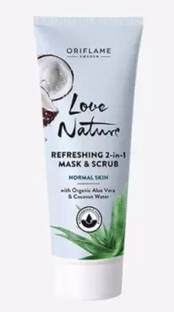 Oriflame Sweden Refreshing 2-in-1 Mask & Scrub withOrganic Aloe Vera & Coconut Water  Scrub