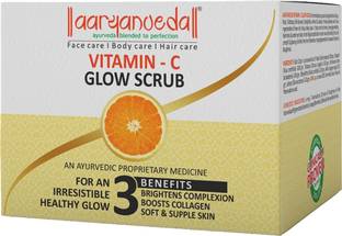 Aaryanveda Vitamin C Glow Scrub For Glowing Skin Brightening Soft Supple Face Scrub (100 g) Scrub