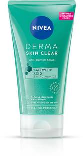 NIVEA Derma Skin Clear Anti-Blemish Scrub, Salicylic Acid Niacinamide Reduce Blackhead Scrub