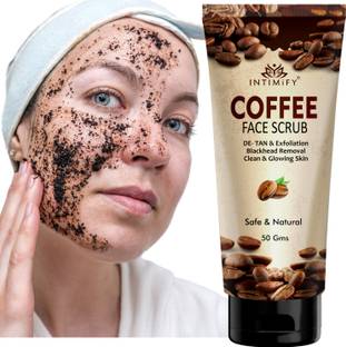 INTIMIFY Coffee Face Scrub for Skin Brightening, Removes blackheads & tanning Men & Women Scrub