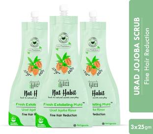 Nat Habit Fresh Urad Jojoba Mura for Fine Hair Reduction - (Pack of 3) Scrub