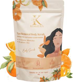KIMAYRA Orange Peel Face & Body Scrub Powder | Bathing Scrub Powder for Tan-Free Skin - Scrub