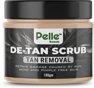 Pelle Beauty De - Tan Scrub Tan__ Removal Repair damage__ Caused By Sun Acne And Pimple ___Free Skin 100gm Scrub