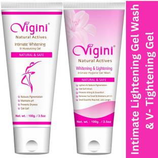 Vigini Lightening Whitening Feminine Hygiene Intimate Area Wash & Moisturizer Gel Women Scrub