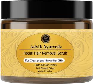 Advik Ayurveda Facial Hair Removal Scrub | Painless Hair Removal Powder for Women| Scrub