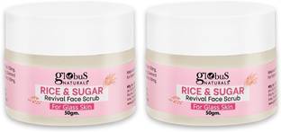 Globus Naturals Rice and Sugar Revival, For Korean Glass Skin, Set of 2 Scrub