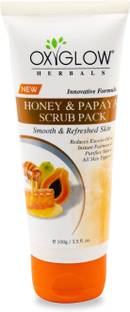 OXYGLOW Honey & Papaya Enzymes Scrub Pack,Reduce Excess Oil ,Remove Dead Skin Scrub