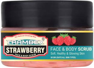 Trambex Naturals Pure Tan Removal Face Scrub & Glow your Face and Body Skin Strawberry Scrub