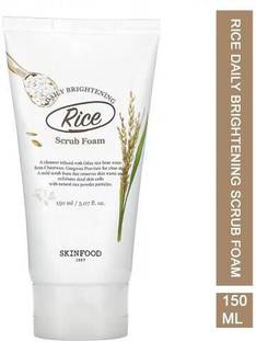 Skinfood Rice Daily Brightening Scrub Foam For Helps To Clear & Brighten Skin- Unisex Scrub