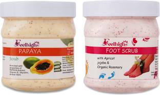 feelhigh Foot scrub -500ml & Papaya Scrub 500ml-Skin care products Scrub