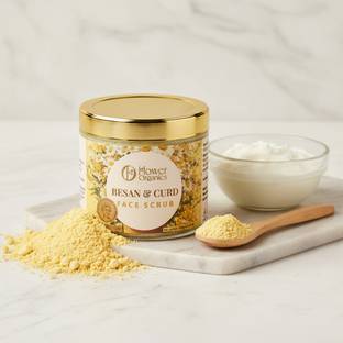 Flower Organics Besan & Curd Face  Scrub