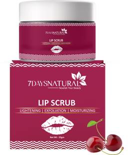 7days natural Lip scrub for dark tanned Lip Shine, Glossy, Soft With Moisturize  Scrub