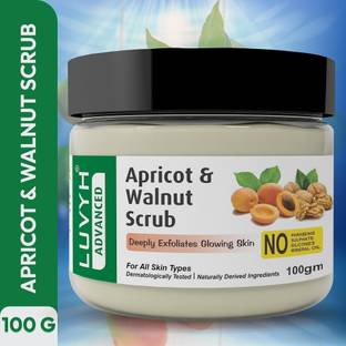 LUVYH Gentle Exfoliating Apricot & Walnut Face Scrub (100g) Anti-Ageing, Tan Removal Scrub