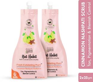 Nat Habit Cinnamon Nashpati Mura (Face Scrub) For Tan Pigmentation&blemish (Pack of 2) Scrub