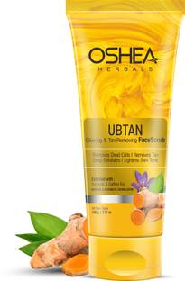 OSHEA Men Women Ubtan Glowing & Tan Removing Turmeric and Saffron Extract Face  Scrub