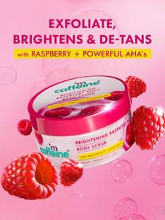 mCaffeine Brightening Raspberry De-Tan Body Scrub | Lactic & Glycolic Scrub
