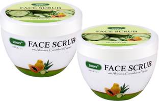 Sunny Herbals Face Scrub (With Aloevera, Cucumber & Papaya) pack 2 Scrub