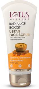 LOTUS HERBALS Radiance Boost Ubtan Face Scrub|Turmeric, Sandalwood and Rose Water Scrub
