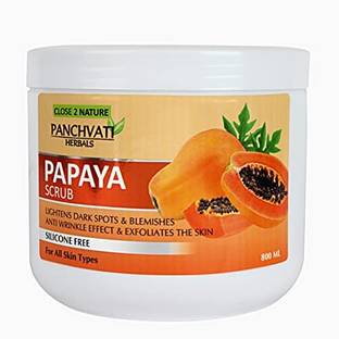 panchvati Papaya Scrub for Dark Spots Blemishes Exfoliating Dead Skin Scrub