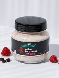 mCaffeine Creamy Coffee Body Scrub with Berries | Moisturizes, Removes Tan & Dry Skin Scrub