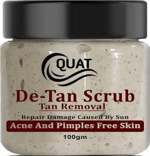 QUAT De-Tan Face Scrub,Tan Removal Face Scrub for Glowing Skin,Oily,Dry Skin,Women,Men (100gm) Scrub