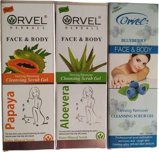 orvel Face And Body Cleansing Papaya, Blueberry & Alovera Scrub Gel-B34 Scrub
