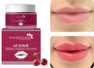 7days natural Lip scrub for dark tanned Lip Shine, Glossy, Soft With Moisturize  Scrub