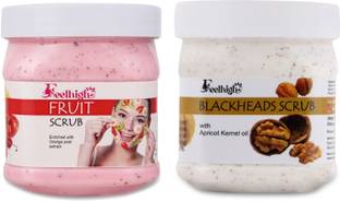 feelhigh fruit scrub -500ml & blackhead scrub with Apricot kernel oil Scrub