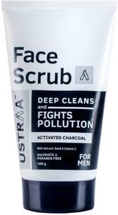 USTRAA Face Scrub for Men - with Activated charcoal | Fights blackheads Scrub