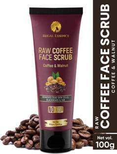 Regal Essence Raw Coffee Face Scrub with Walnut for Exfoliation, Smooth Skin, Tan Removal Scrub
