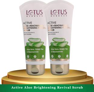 LOTUS HERBALS + Niacinamide Brightening Revival Scrub ( Pack of 2 ) ( 100gm * 2 ) Scrub