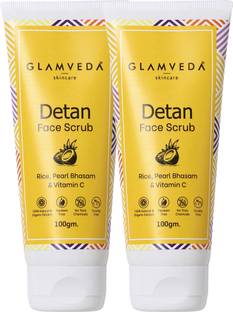GLAMVEDA Detan Face Scrub | Reduces Sun Tan , Hyperpigmentation & Dark Spots Scrub