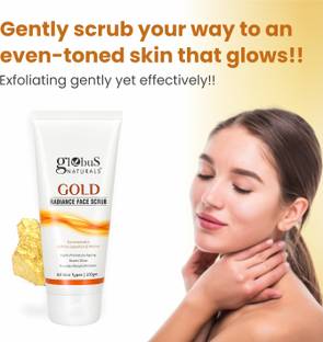 Globus Naturals Gold Radiance Anti Ageing & Brightening Face Scrub All Skin Types, 100 gms Scrub