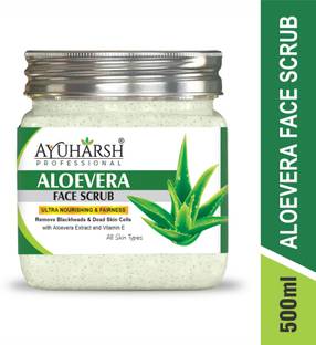 Ayuharsh Aloevera Face Body Scrub Cleanser for Blackheads & Tan Removal for Glowing Skin Scrub