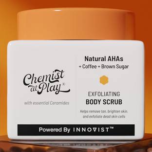 Chemist at Play Exfoliating Coffee Body Scrub for Tan Removal, Soft-Smooth Skin with natural AHA Scrub
