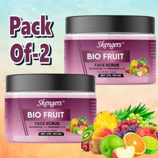 skengers BioFruit Face Scrub for Men&Women (100gm) Pack of 2 Scrub