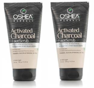 OSHEA Activated Charcoal Face Scrub | 120 g (pack of 2) Scrub